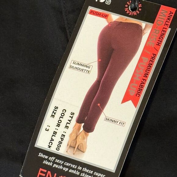 ENJEAN Black Skinny Jeans size 3 high rise - Picture 3 of 10